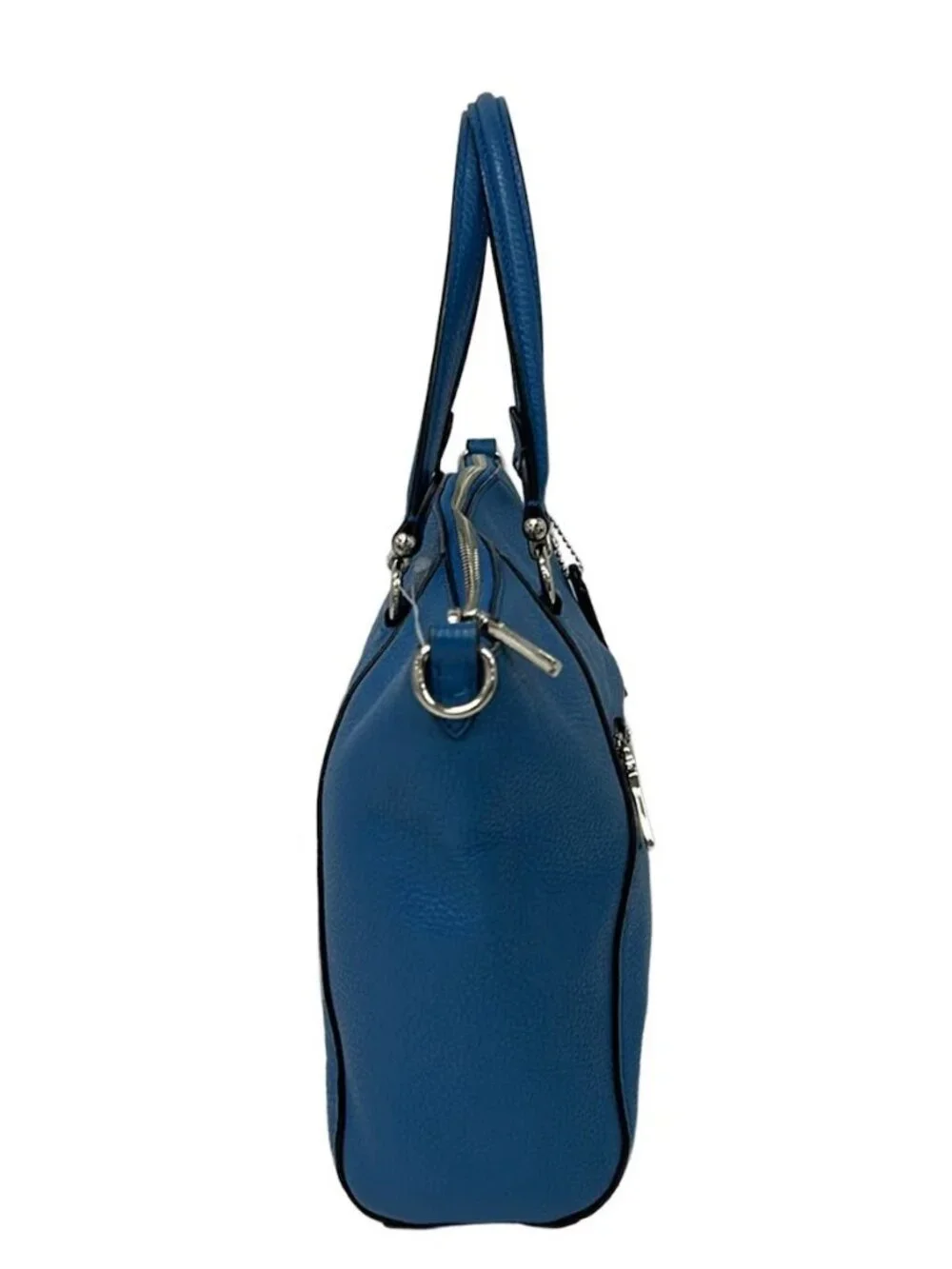 COACH Prairie Satchel Polished Pebbled Leather 58874 Blue Leather Handbag